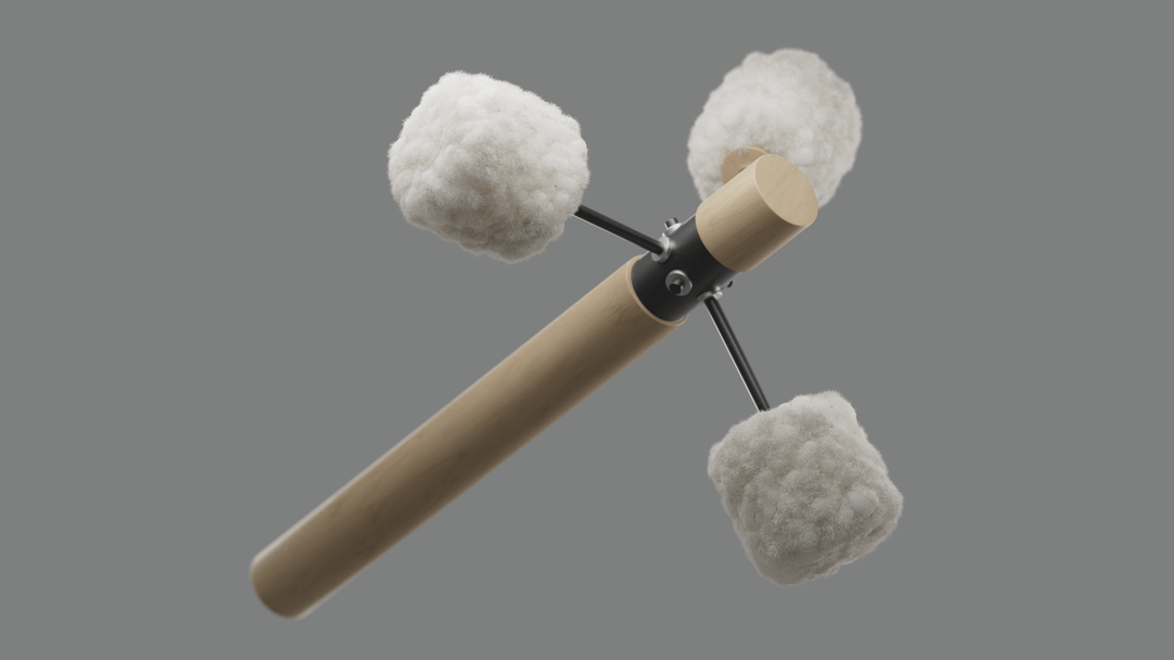 Synthetic Symphony — three-prong drumstick instrument